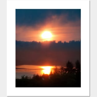 Golden Columbia River Sunrise 5 Posters and Art